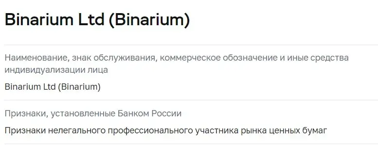 BinTradeClub признаки