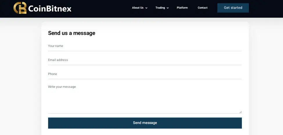 Форма обратной связи CoinBitnex Форма обратной связи CoinBitnex