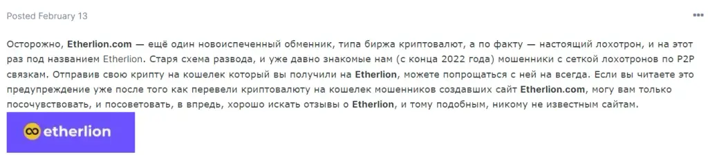 Etherlion отзывы о проекте