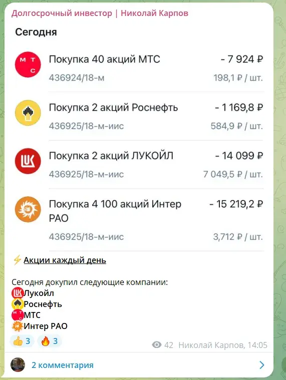 Долгосрочный инвестор Николай Карпов Долгосрочный инвестор Николай Карпов