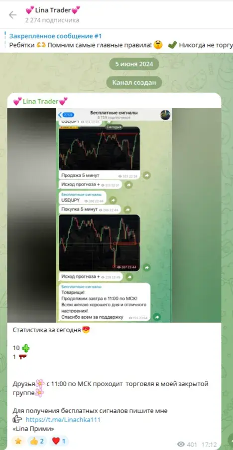 Lina Trader Телеграмм