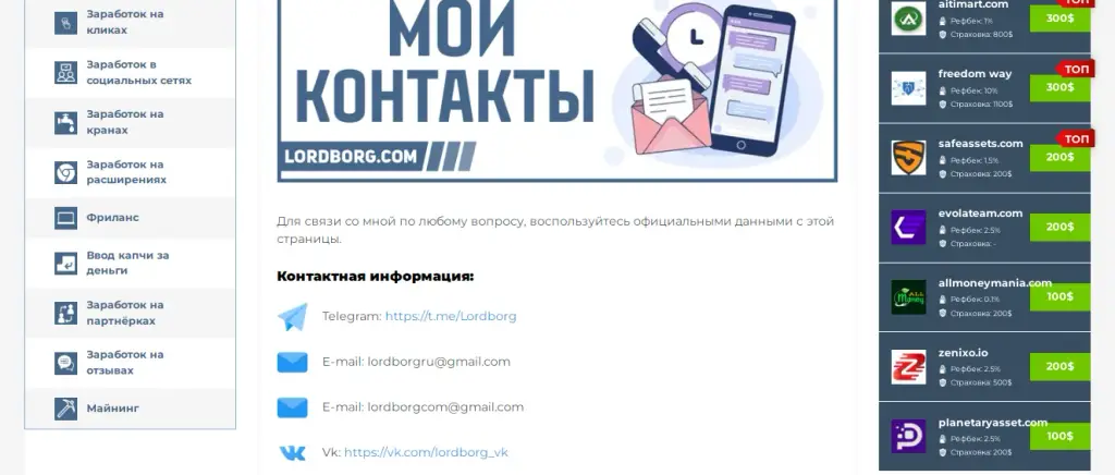 Контактная информация Lordborg