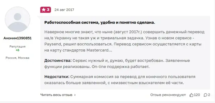 paysend com отзывы