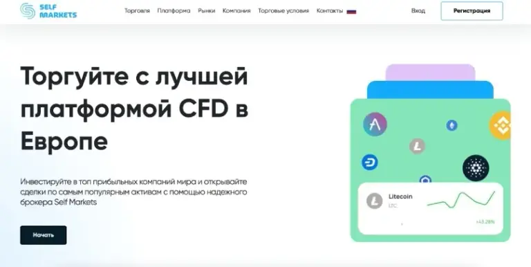 Сайт брокера Self Markets