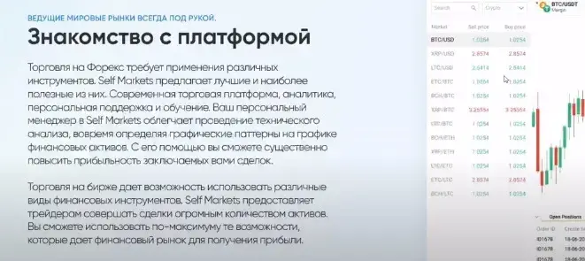 Описание работы брокера Self Markets