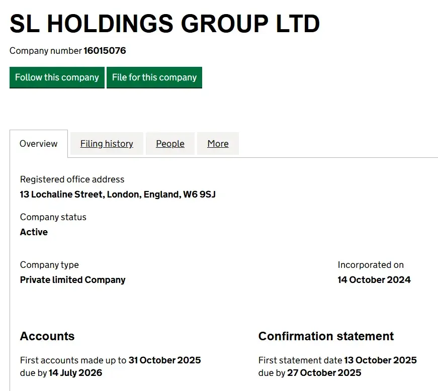 sl holdings corporation
