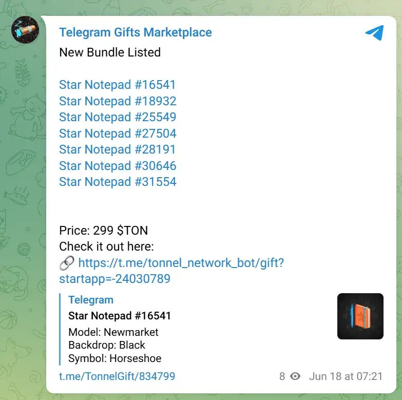 star notepad telegram цена