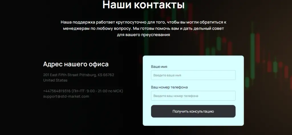 Контакты брокера Trade STD Market com Контакты брокера Trade STD Market com