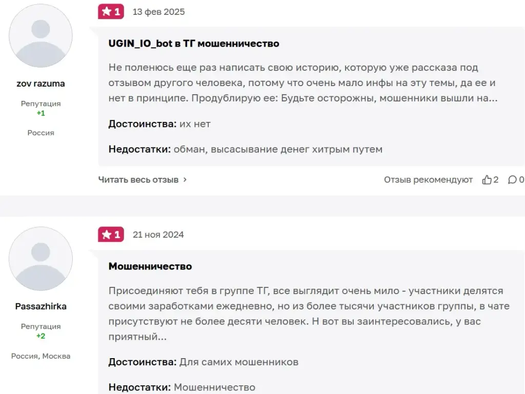 ugin отзывы