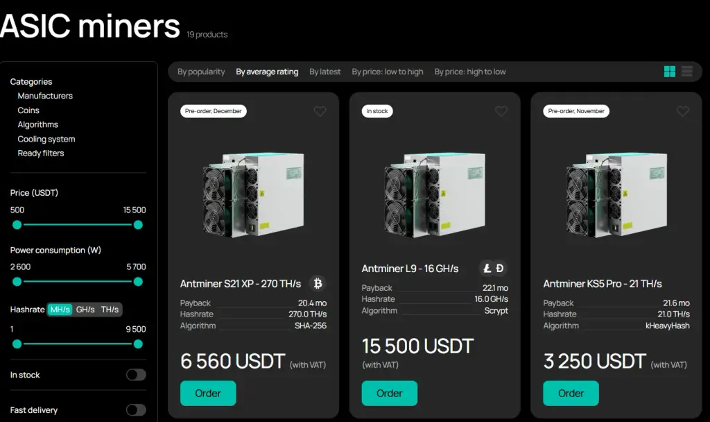 uminers майнинг